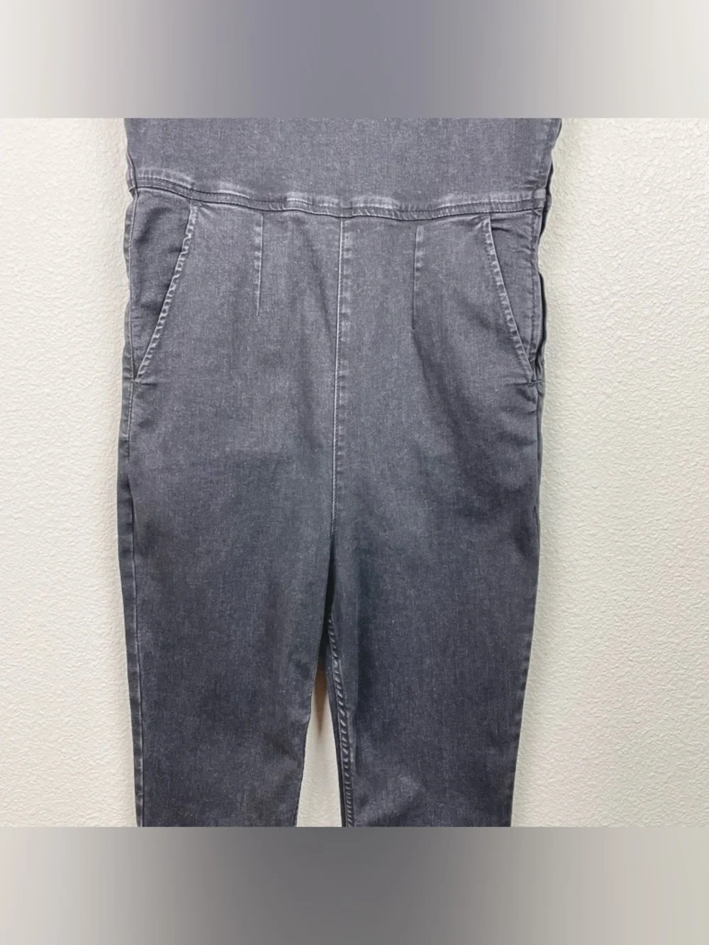 Free People Women's Large Scarlett Black Denim Jumpsuit One Piece Sleeveless - Picture 4 of 16